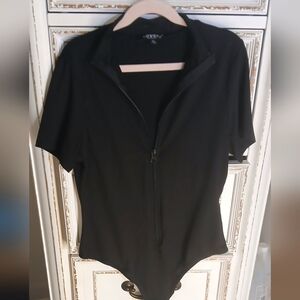 Black Zip-Up Bodysuit